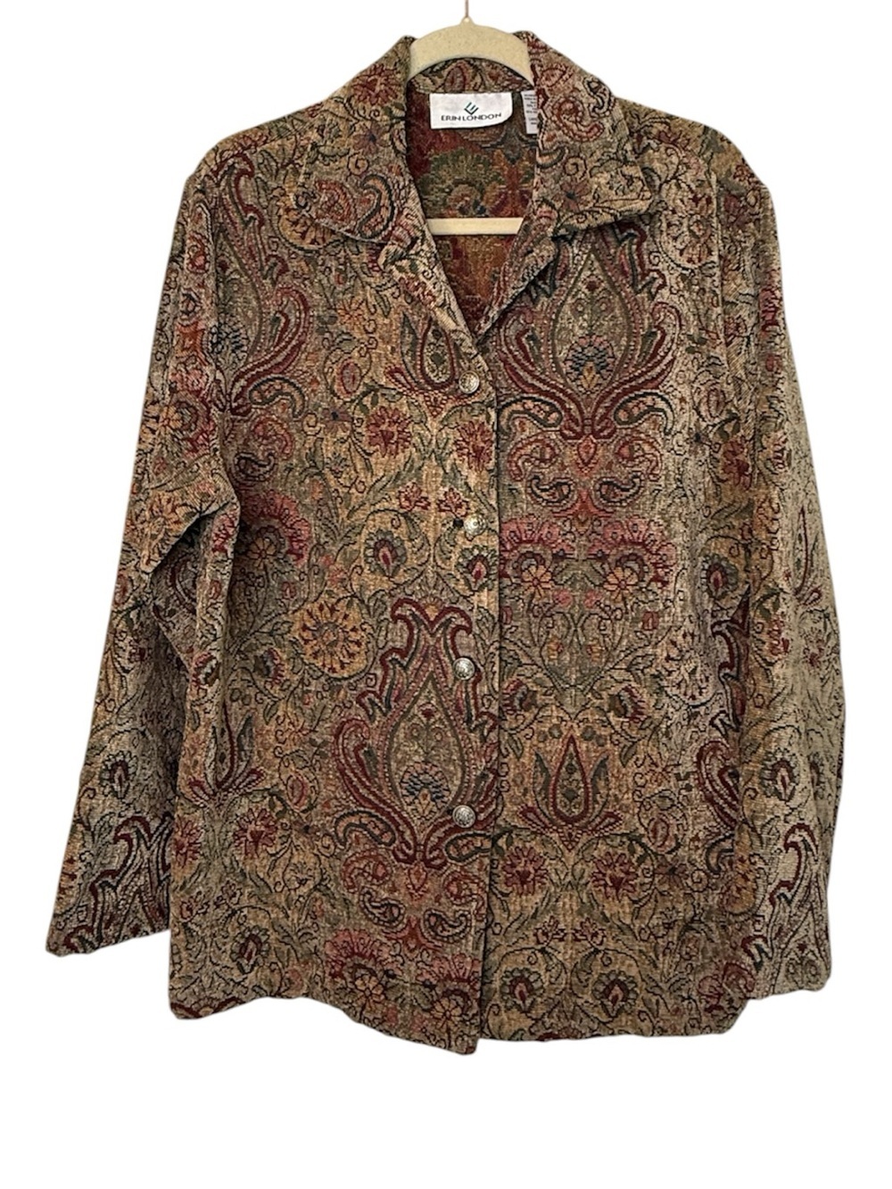 Erin London Vintage Tapestry Paisley Jacket, Large, Women’s
